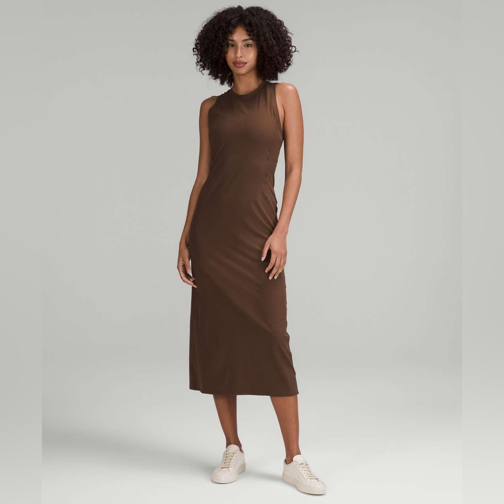 lululemon athletica Chocolate Brown Sleeveless Midi Dress